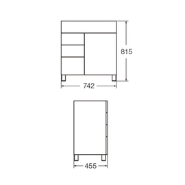 Mueble vanitory Ferrum 75 cm cadria sin mesada de pie CDR-MB-017-MO