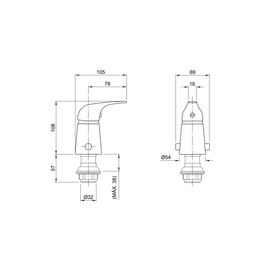 Griferia de Bidet Peirano Monocomando Lugo 70-133