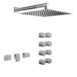 Griferia de ducha Hidromet Block Plane 2V c/transf y escocesa cromo 3406CR