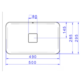 Bacha Deca de apoyo Rectangular Slim negro mate L.13050.94