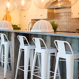 Banqueta con respaldo Tromen73 blanca 06-000-024