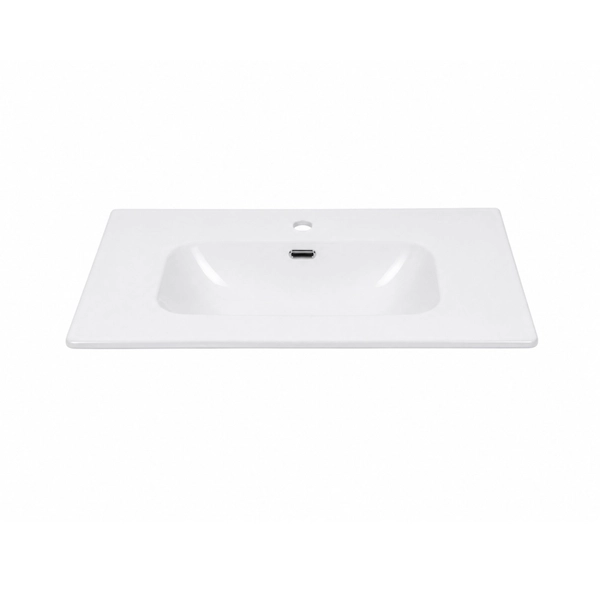 Mesada de Loza 80cm Campi curve/circle 1 ag blanca MLS80/M