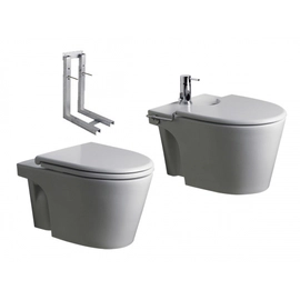 Juego Baño Ferrum Marina de Colgar Inodoro Bidet+tapas