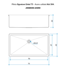 Bacha simple Johnson signature enkel PCOSE75 con accesorios