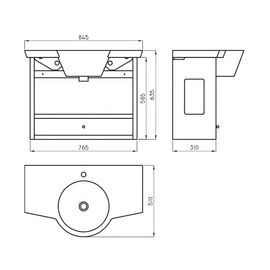Mueble vanitory Ferrum marina blanco sin mesada MAR-MB-005-BL