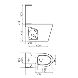 Inodoro largo Ferrum marina blanco MAR-IN-007-BL