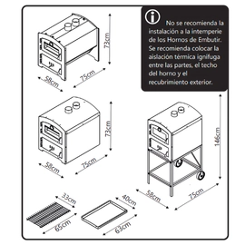 Horno a leña insertable Tromen 04-000-020