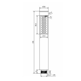 Mango de ducha 1 funcion Piazza negro D105NE