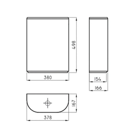 Depósito Ferrum 6 lts marina touchless dual negro MAR-DP-010-NE