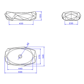 Bacha de apoyo Deca Negro Mate L1093.94