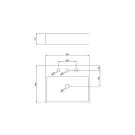 Bacha Peirano de apoyo rectangular 50x42x13 bca BCH03/3