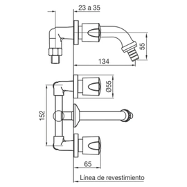Grifería de cocina FV pampa pico fijo cromo 0401/B6-CR