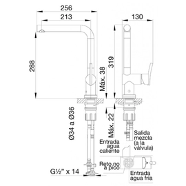 Grifería de cocina FV monocomando libby táctil 411.04/39E-CR