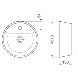 Bacha Roca optica sobre encimera 370 blanco A327B13000