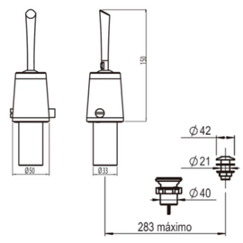 Griferia bidet monocomando Hidromet Icon black 11102NEGR
