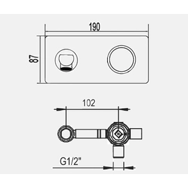 Griferia de lavatorio pared Hidromet Texture cromo negro 9880CRNE