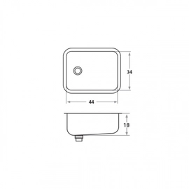Bacha de Cocina Mi Pileta bajo mesada Simple Ac 343