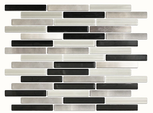 Revestimento Piu 26x30 Mosaico Laguna Vision blanco y negro