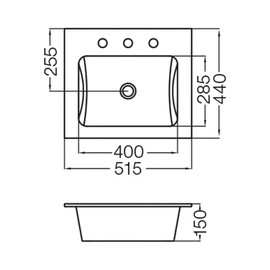Bacha de lavatorio Ferrum symi 3AG blanco SYM-MS-011-BL