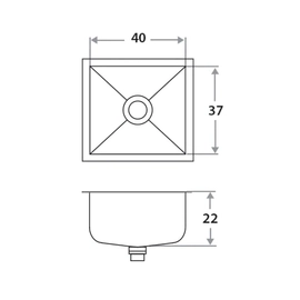 Bacha simple Mi pileta 40x37cm etna 710E
