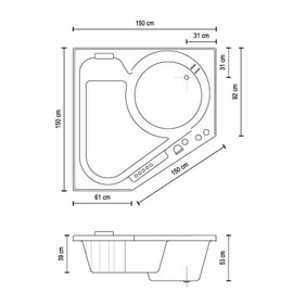 Bañera Versailles Romance solo casco 150x150 bco