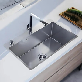 Bacha cocina simple etna c/dosificador 65X35X22CM 718E Mi pileta