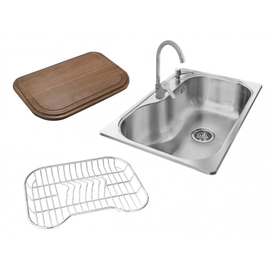Bacha Cocina Luxor Mini Johnson Si71A+Griferia+Accesorios