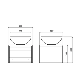 Kit bacha con mueble de colgar Ferrum - Persis YV001-W6 //PRS-JG-001-RB