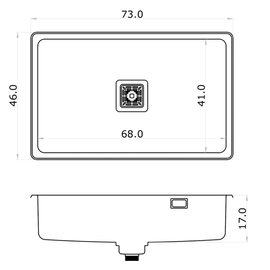 Bacha de cocina Mi pileta 68x41x18 acero 788