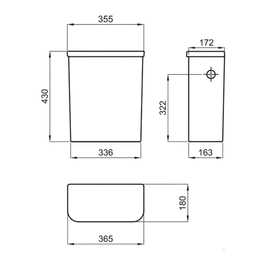 Depósito Ferrum trento dual de apoyar blanco TRE-DP-002-BL