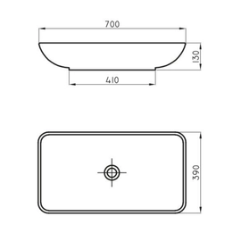 Bacha de baño Ferrum milos slim de apoyo MLS-BH-161-BL