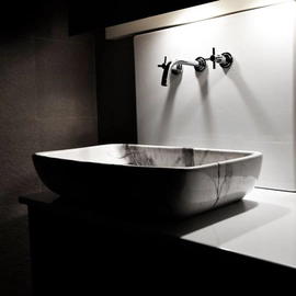 Bacha de apoyo Ferrum Petra Marmolada Gris LK149-MG