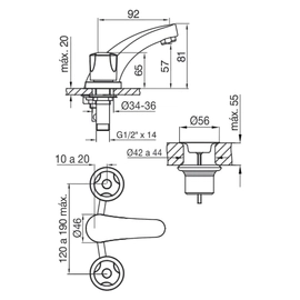 Grifería de baño FV pampa kit Lavatorio + ducha + bidet