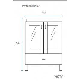 Vanitory Terra Vetro 60 con mesada
