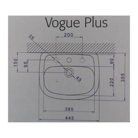 Lavatorio Deca Vogue Plus 3 Ag bco LA.51.17