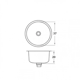 Bacha de cocina Mi Pileta Simple Encastrable Redonda Ac 460E
