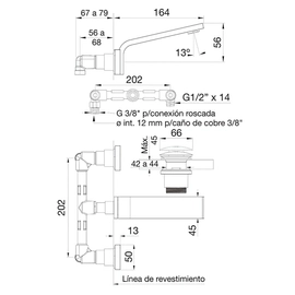 Grifería de lavatorio FV chalten desagüe soft touch 0203/H4-CR