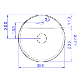 Bacha Deca Slim Redonda 400x135 Salvia 1 ag L.12040.M.49