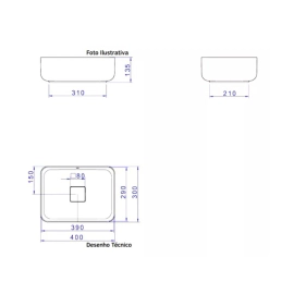 Bacha Apoyo Deca Slim rectangular bca L.13040.17