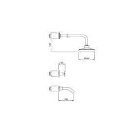Griferia de ducha Peirano Vigo c/transf Cruz 80-132