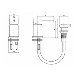 Griferia de bidet Piazza Sensus Monoc c/transf grafito 10824GF