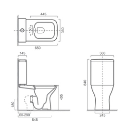 Inodoro Uhome flow rimless con mochila y tapa