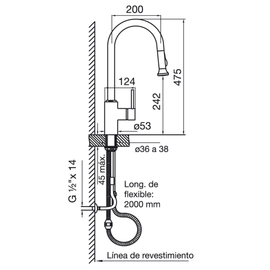 Grifería de cocina FV augusta monocomando 0412/96-CR