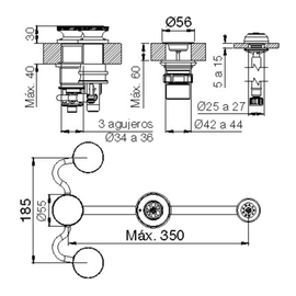 Grifería de bidet FV 44N cromo 0295/44N-CR