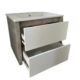 Vanitory Aereo Campi Minue 80 cm gris/blanco c/mesada 3 aguj MI80CL3