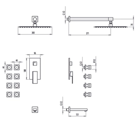 Griferia ducha 3 vias c/escocesa Hidromet Intrepid black 9740NEGR