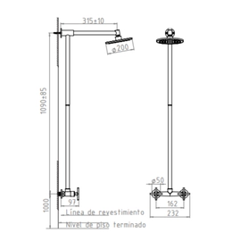 Griferia ducha exterior Andez Next cromo 0627.37.1.04.04