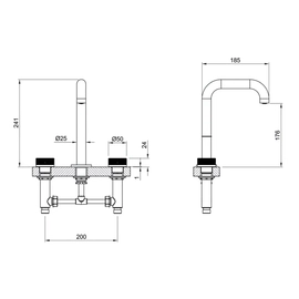 Grifería de lavatorio Peirano fabric gold 60-100G