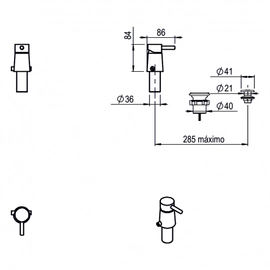 Griferia de bidet Monocomando Hidromet One black 3002 negro
