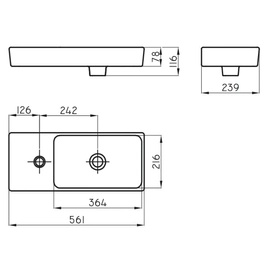 Lavatorio de apoyar Ferrum tori 1 ag TOR-BH-094-BL